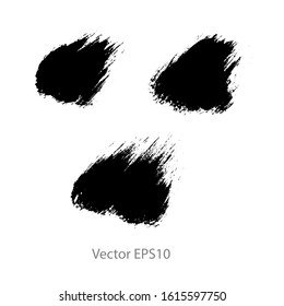 brush strokes watercolor background. Vector black paint