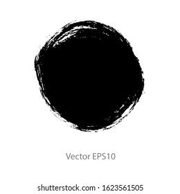 brush strokes watercolor background. Vector black paint