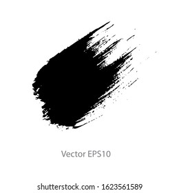 brush strokes watercolor background. Vector black paint