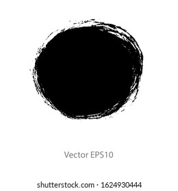 brush strokes watercolor background. Vector black paint