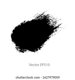 brush strokes watercolor background. Vector black paint