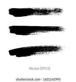 brush strokes watercolor background. Vector black paint