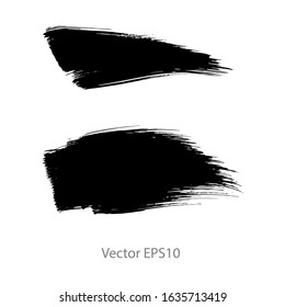 brush strokes watercolor background. Vector black paint
