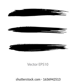 brush strokes watercolor background. Vector black paint