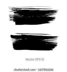 brush strokes watercolor background. Vector black paint