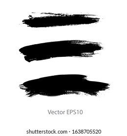 brush strokes watercolor background. Vector black paint