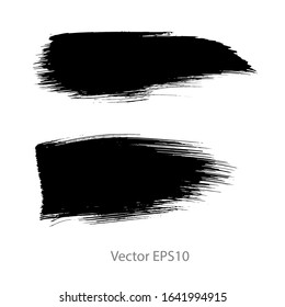 brush strokes watercolor background. Vector black paint