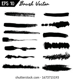 brush strokes watercolor background Vector black paint