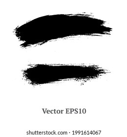 brush strokes watercolor background. Vector black paint