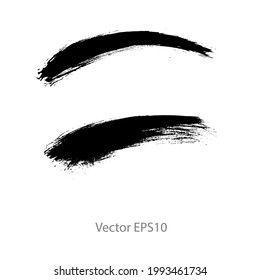 brush strokes watercolor background. Vector black paint
