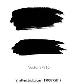 brush strokes watercolor background. Vector black paint