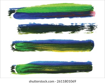 Brush strokes watercolor. Set of  colorful Brush strokes. Vector available eps. 