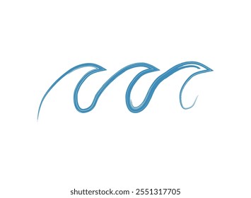 brush strokes of the waves isolated