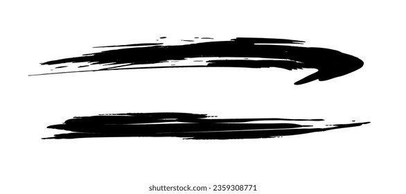 Brush strokes written in ink. hand drawn texture.