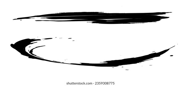 Brush strokes written in ink. hand drawn texture.