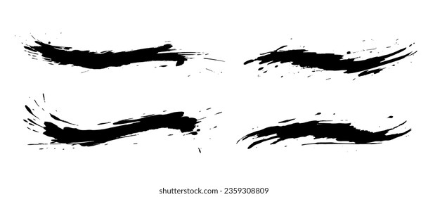 Brush strokes written in ink. hand drawn texture.