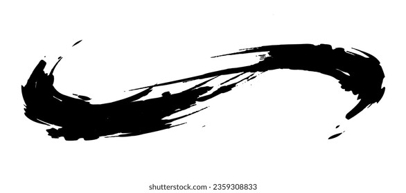 Brush strokes written in ink. hand drawn texture.