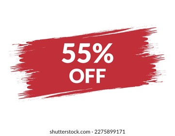 Brush style 55% off banner vector design illustration