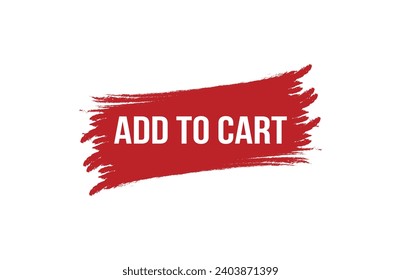 Brush style Add to cart red banner design on white background.