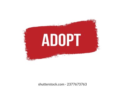 Brush style Adopt red banner design on white background.