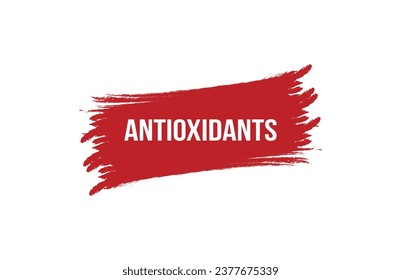 Brush style Antioxidants red banner design on white background.