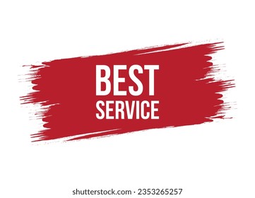 Brush style best service red vector banner illustration isolated on white background