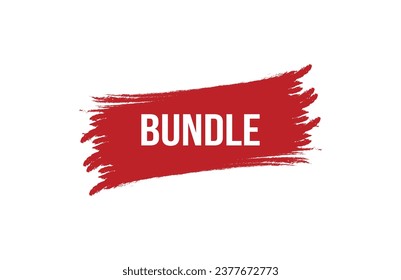 Brush style Bundle red banner design on white background.