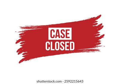 Brush style Case Closed red banner design isolated on white background.