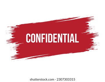 Brush style confidential banner vector design illustration