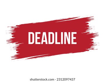 Brush style deadline banner vector design illustration