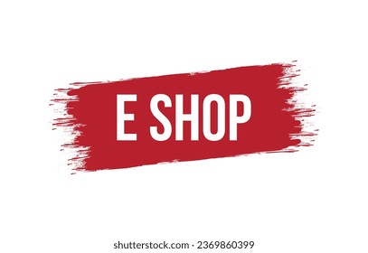 Brush style e shop banner vector design illustration.