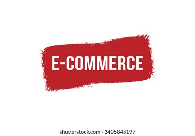 Brush style E-commerce red banner design on white background.