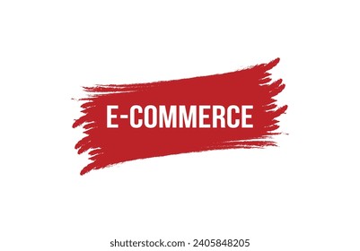 Brush style E-commerce red banner design on white background.