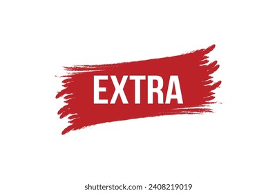 Brush style extra red banner design on white background.