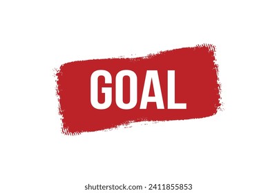 Brush style Goal red banner design on white background.