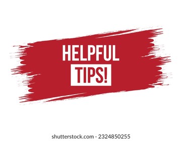 Brush style helpful tips red vector banner illustration isolated on white background