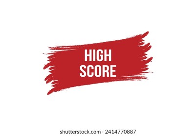 Brush style High Score red banner design on white background.