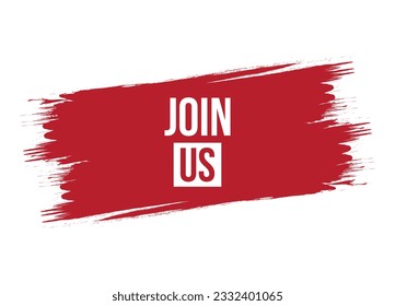 Brush style join us banner vector design illustration