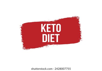 Brush style keto diet red banner design on white background.