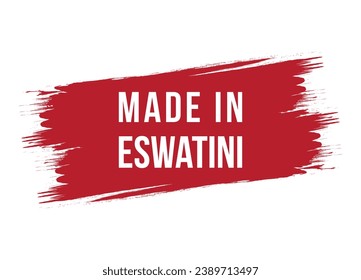 Brush style made in Eswatini red vector banner illustration isolated on white background