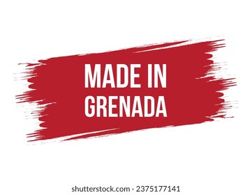 Brush style made in Grenada red vector banner illustration isolated on white background