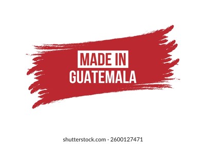 Brush style Made in Guatemala red banner design isolated on white background.