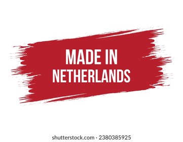 Estilo de pincel hecho en la ilustración de la pancarta del vector rojo neerlandés aislado en fondo blanco