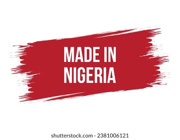 Brush style made in Nigeria banner vector design illustration
