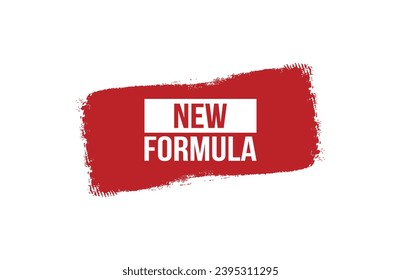 Brush style New formula red banner design on white background.
