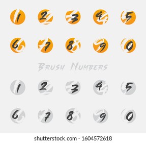 Brush style numbers icon pack