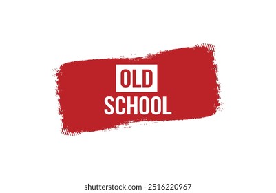 Brush style old school red banner design isolated on white background.