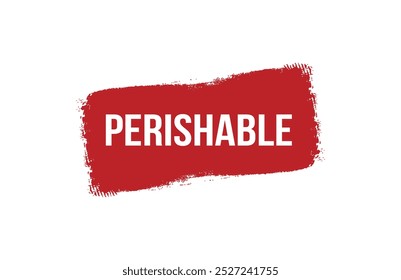 Design de banner vermelho perecível estilo Pincel isolado no fundo branco.
