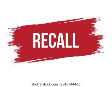 Brush style recall banner vector design illustration