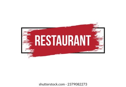 Brush style restaurant banner vector design illustration.